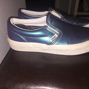 Iridescent vans slip ons